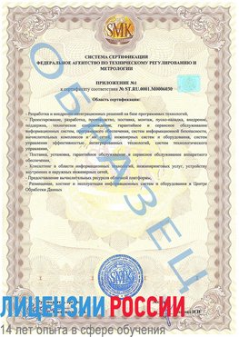 Образец сертификата соответствия (приложение) Геленджик Сертификат ISO 27001